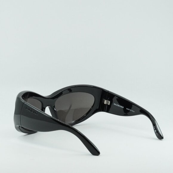 Balenciaga BB0228S 001 Sunglasses Black Geometric Frame, Grey Lenses main image 8